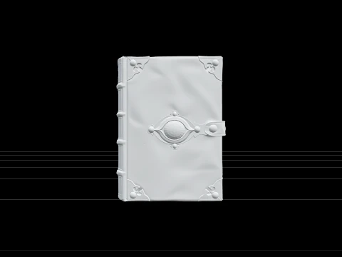 Purple Leather Spellbook with Eye Clasp Asset 3D Model