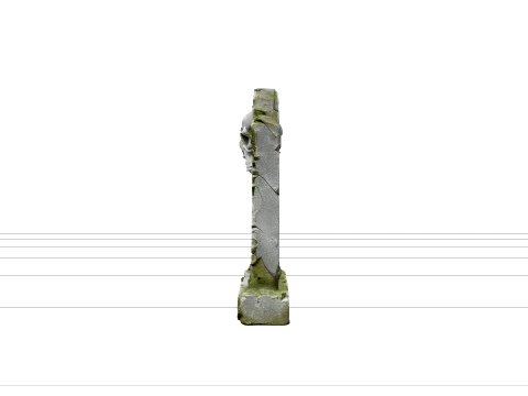 Weathered Skull Gravestone with Green Moss Asset 3D Modell