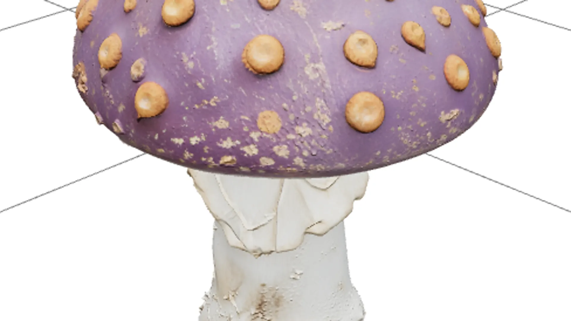 Violet Poisonous Mushroom with Orange Spots Asset 3D Model .c4d .max .obj .3ds .fbx .stl .blend 