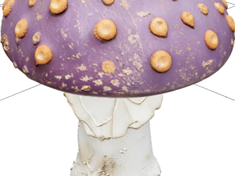 Violet Poisonous Mushroom with Orange Spots Asset 3D Model