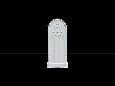 Halloween Gro&szlig;vater Standradio mit Messingbesatz 3D Modell