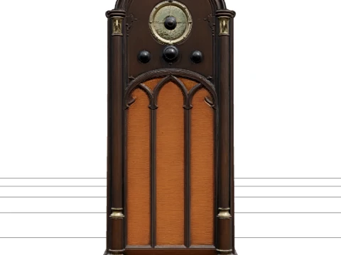 Halloween Grandfather Floor Radio with Brass Trim Modelo 3D
