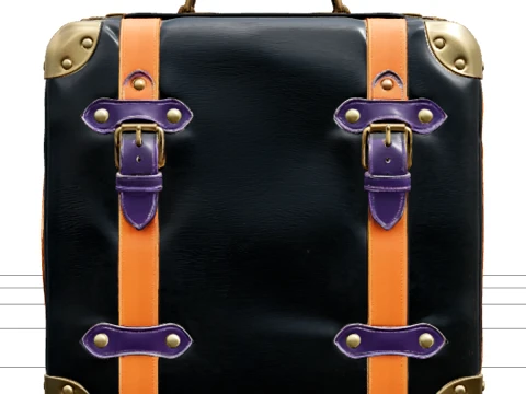 Halloween Suitcase with Purple Straps and Buckles 3Dモデル