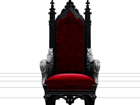 Vampire Throne with Crimson Velvet and Silver Wings 3Dモデル