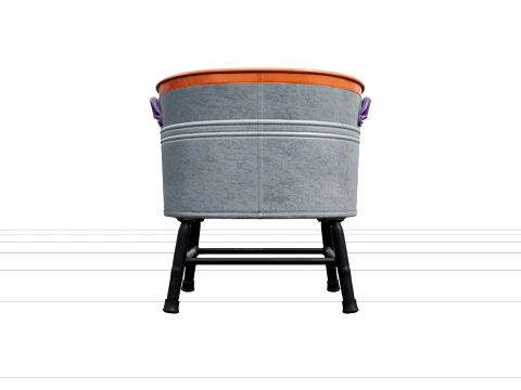 Halloween Laundry Tub with Purple Handles Modelo 3D