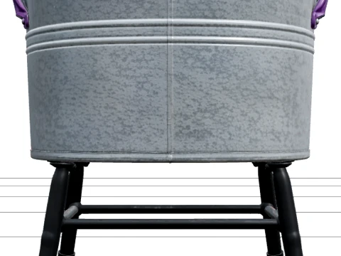 Halloween Laundry Tub with Purple Handles Model 3D