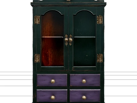 Halloween Medicine Cabinet with Colored Bottles 3D Modell