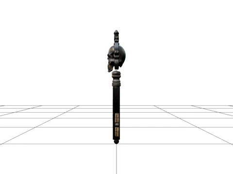 Oversized Gothic Key with Skull Bow and Ornate Teeth Modelo 3D