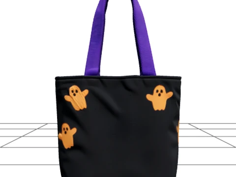 Bolso tote de truco o trato con recurso de bordado fantasma Modelo 3D