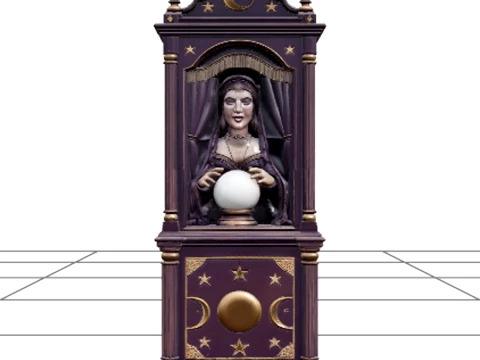 Fortune Teller Arcade Cabinet Crystal Ball Display 3D Modell