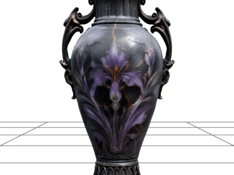Haunted Grandfather Clock with Skull Pendulum Asset 3D Model