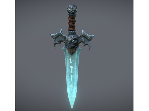 Magical Frost Dagger Stylized Fantasy Weapon 3D Model