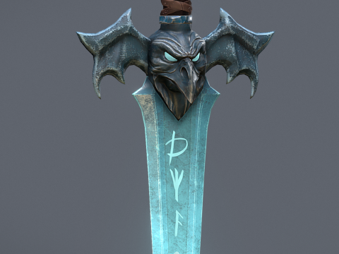 Magical Frost Dagger Stylized Fantasy Weapon 3D Model