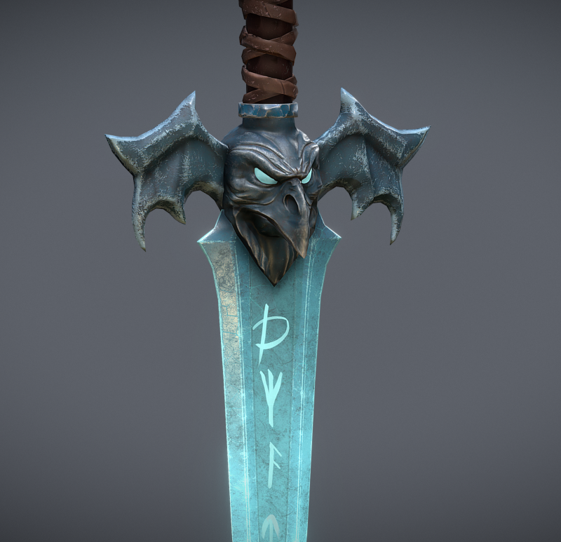 Magical Frost Dagger Stylized Fantasy Weapon 3D Model .c4d .max .obj .3ds .fbx .stl .blend
