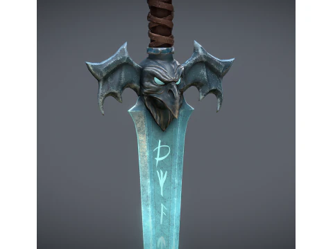 Волшебный Морозный Кинжал Стилизованное Фэнтезийное Оружие 3D Модель