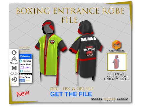 MMA Boxing Entrance Robe ZPRJ FBX OBJ 3D Model