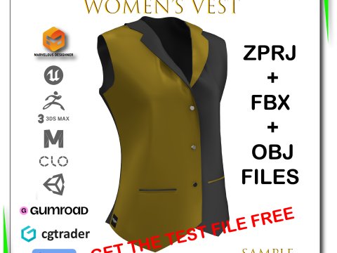 Womens Vest Free 3D Sample ZPRJ FBX OBJ Model 3D