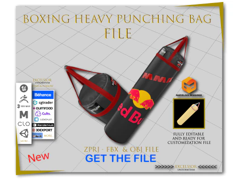 ボクシングヘビーサンドバッグリアルなスポーツ用品ZPRJ FBX OBJ 3Dモデル
