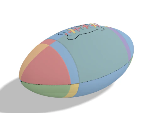 American Football ZPRJ FBX OBJ Bundle Premium Leather Stitch Design 3D Model