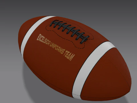 American Football ZPRJ FBX OBJ Bundle Premium Leather Stitch Design 3D Model