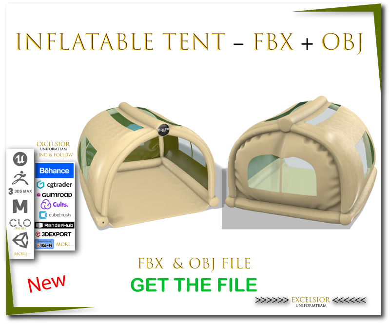 Tenda Tiup FBX OBJ Poli Tinggi Model 3D .c4d .max .obj .3ds .fbx .stl .blend 