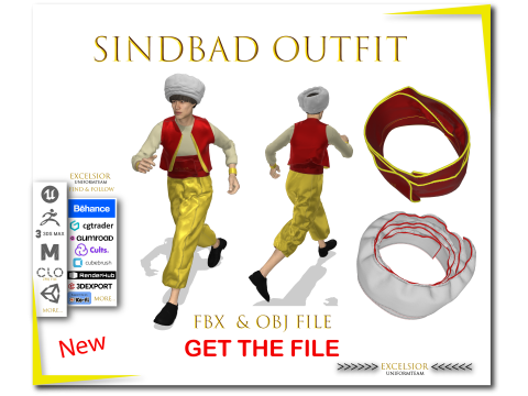 Sindbad Outfit 3D Model