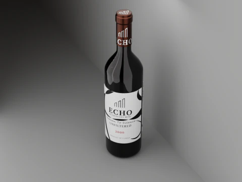 Бутылка вина 3D Модель