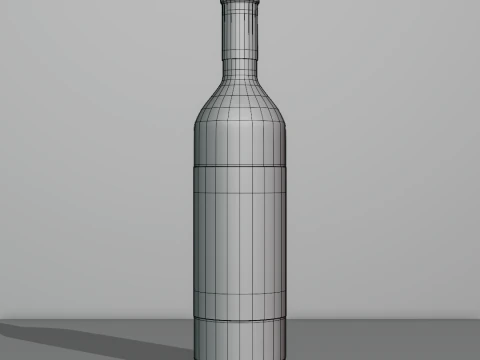 Бутылка вина 3D Модель