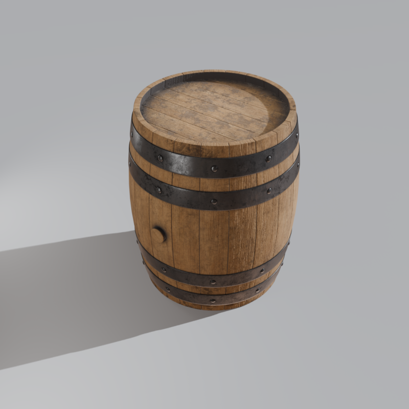 Wooden Barrel Model 3D .c4d .max .obj .3ds .fbx .stl .blend