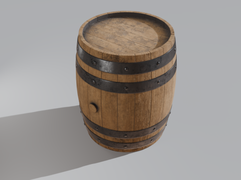 Wooden Barrel Model 3D