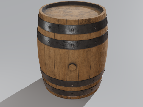 Wooden Barrel Model 3D