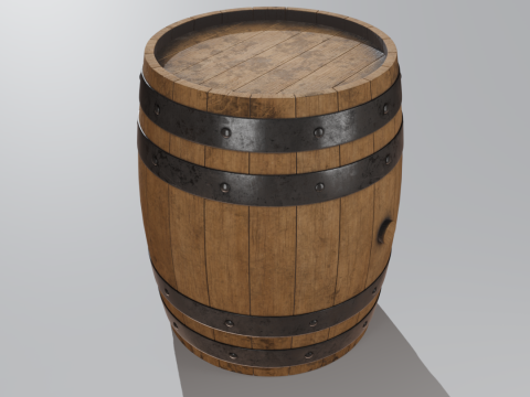 Wooden Barrel Model 3D