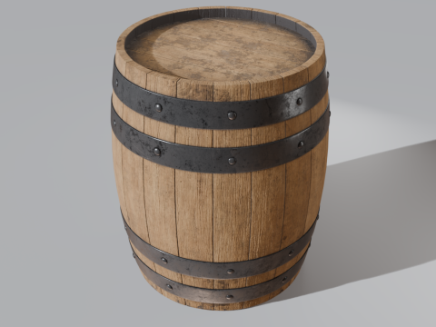 Wooden Barrel Model 3D
