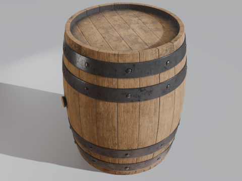 Wooden Barrel Model 3D