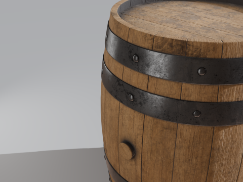 Wooden Barrel Model 3D