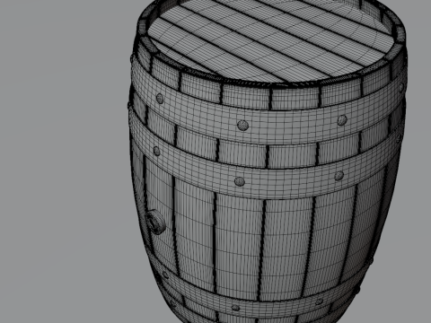 Wooden Barrel Model 3D