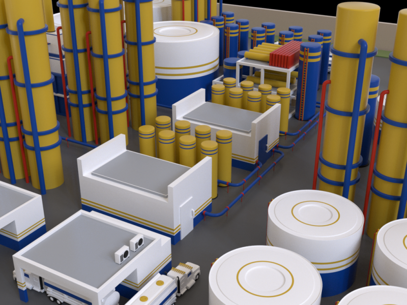 LowPoly Industrial Refinery 3D Model .c4d .max .obj .3ds .fbx .stl .blend 