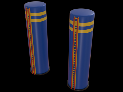 LowPoly Industrial Refinery 3D Model