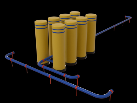 LowPoly Industrial Refinery 3D Model
