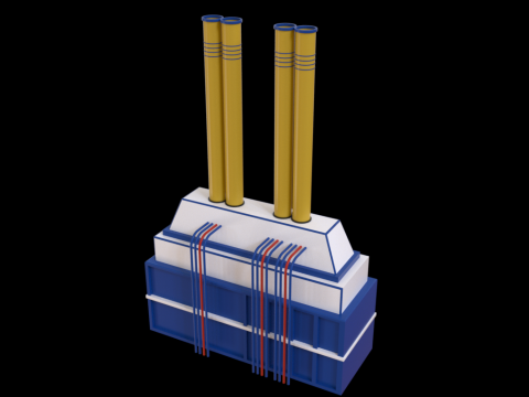 LowPoly Industrial Refinery 3D Model