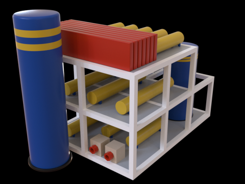 LowPoly Industrial Refinery 3D Model