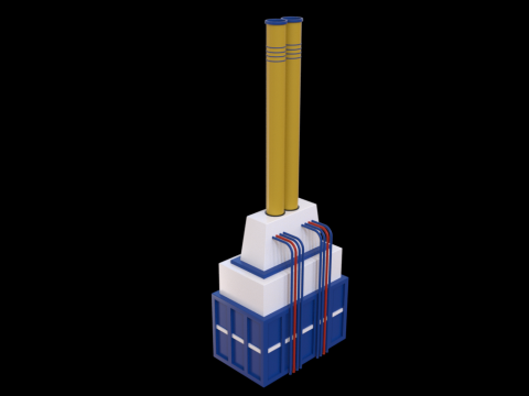 LowPoly Industrial Refinery 3D Model