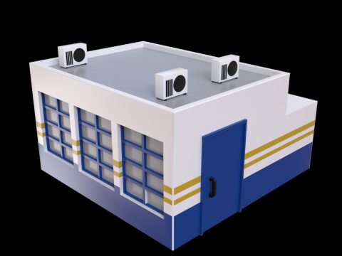 LowPoly Industrial Refinery 3D Model