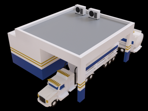 LowPoly Industrial Refinery 3D Model