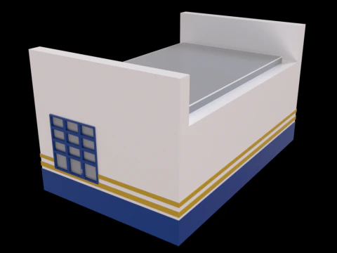 LowPoly Industrial Refinery 3D Model