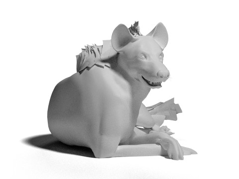 Rigged Hyena with a single animation 3D Modell