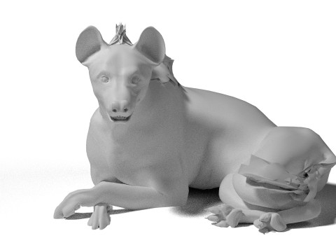 Rigged Hyena with a single animation 3D Modell