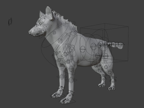 Rigged Hyena with a single animation 3D Modell