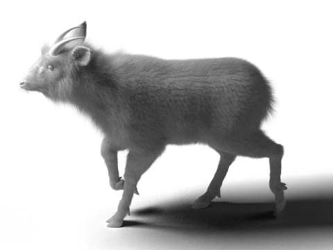 Mouton hybride truqué avec 1k textures et animations Modèle 3D