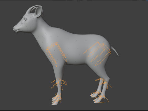 Mouton hybride truqué avec 1k textures et animations Modèle 3D